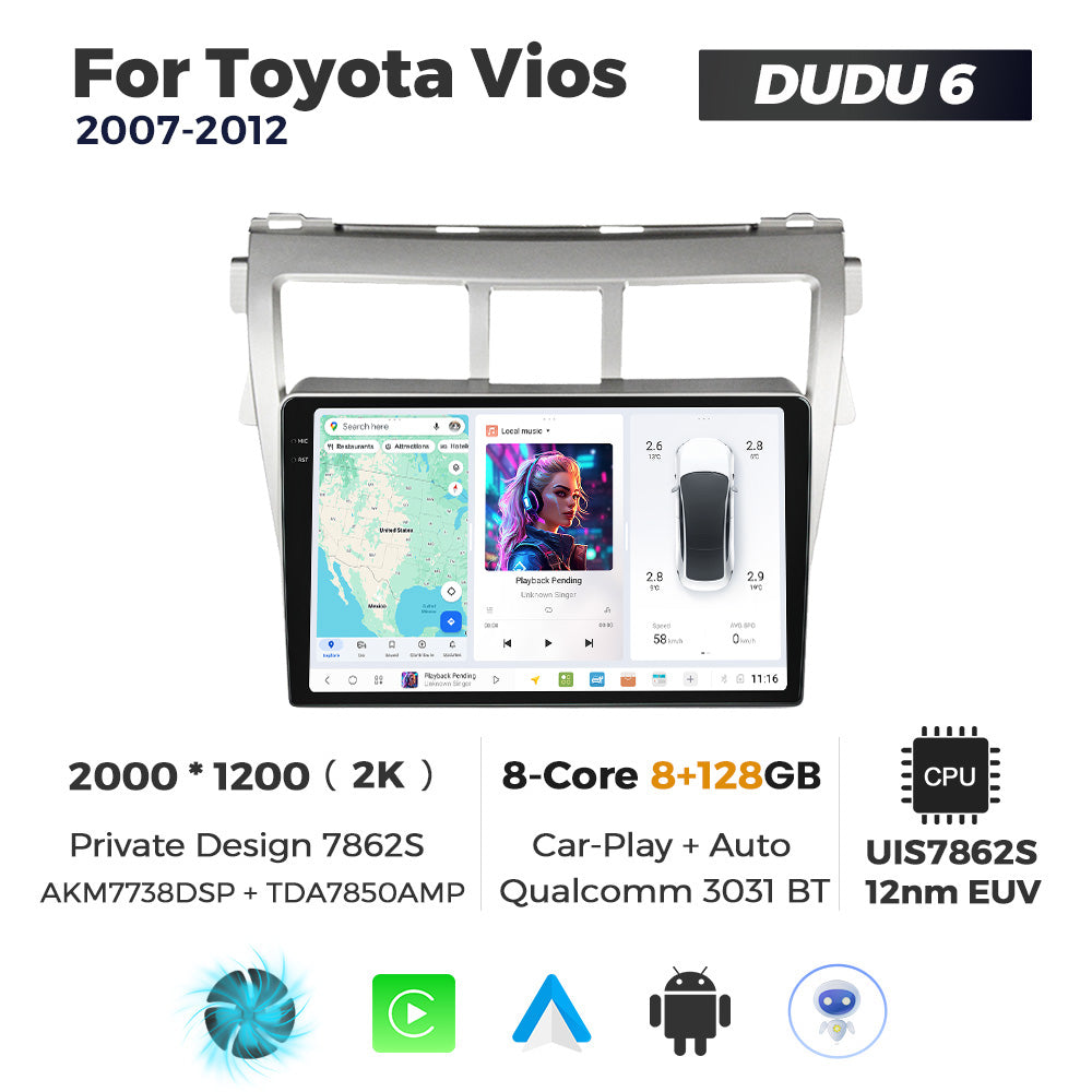 DUDU7 Toyota Verso 2007-2012 Head Unit Car Stereo | Apple CarPlay & Android Auto