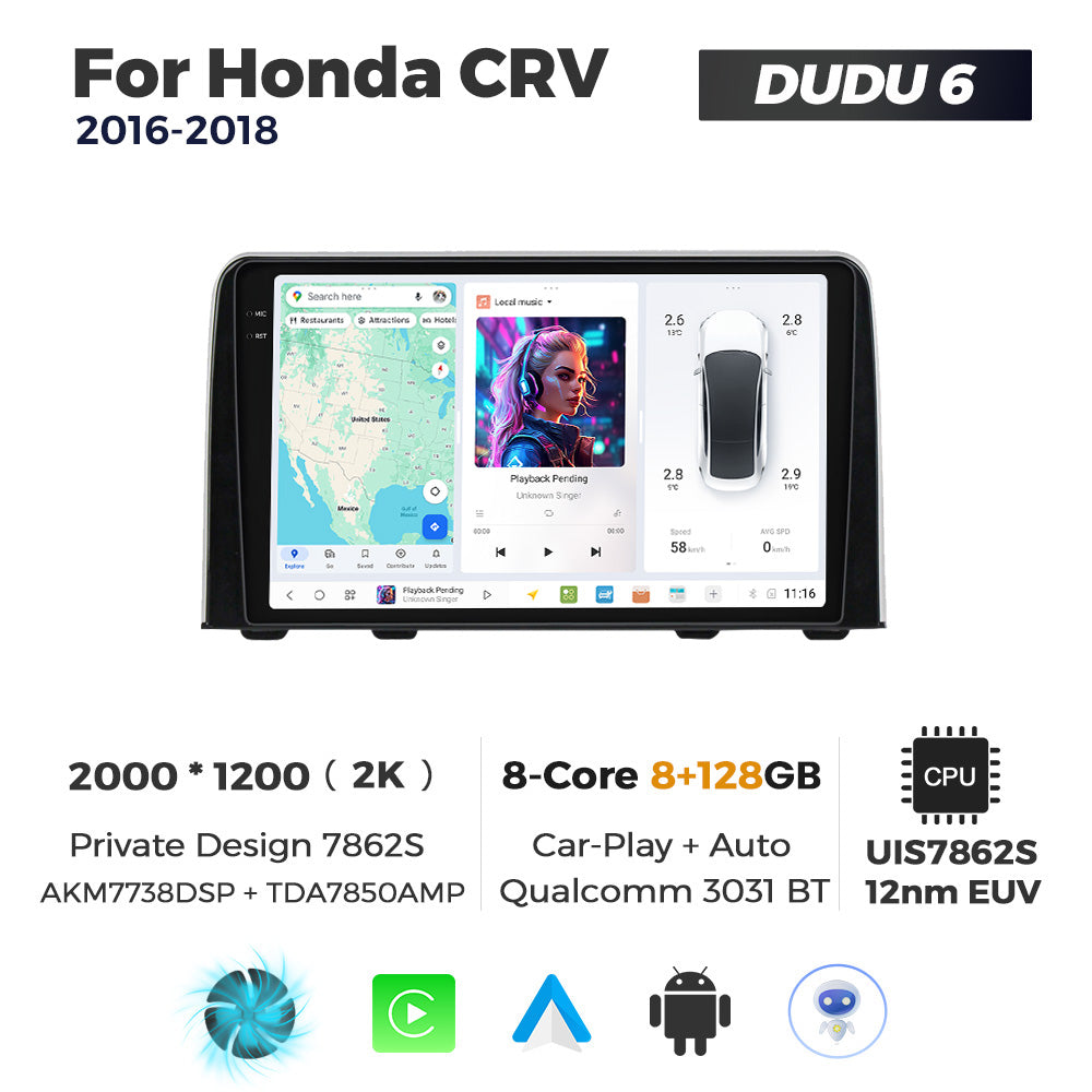 DUDU7 Honda CRV 2017-2022 Head Unit Car Stereo | Apple CarPlay & Android Auto