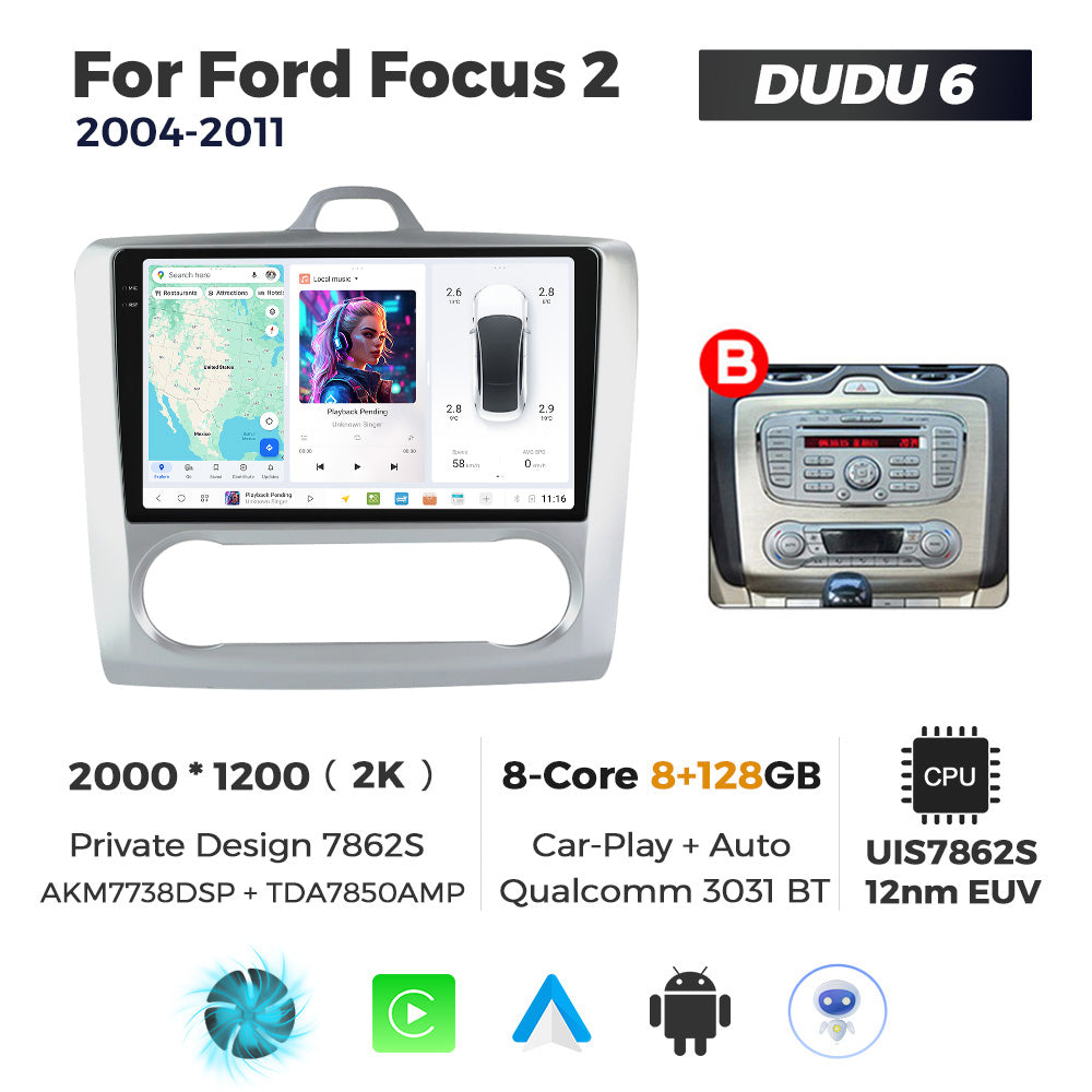 DUDU7 Ford Focus 2004-2011 Head Unit Car Stereo | Apple CarPlay & Android Auto