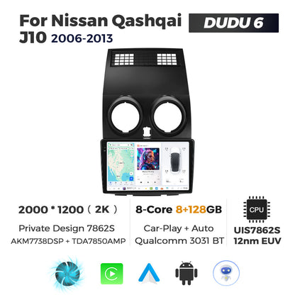 DUDU7 Nissan Qashqai 2006-2013 Head Unit Car Stereo | Apple CarPlay & Android Auto