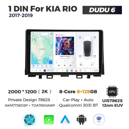 DUDU7 Kia Rio 2017-2019 Head Unit Car Stereo | Apple CarPlay & Android Auto