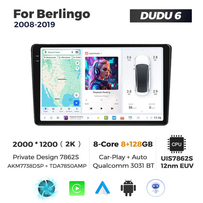 DUDU7 Citroen Berlingo Peugeot Partner 2008-2019 Head Unit Car Stereo | Apple CarPlay & Android Auto