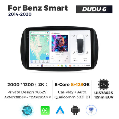DUDU7 Smart Fortwo Forfour 2015-2020 Head Unit Car Stereo | Apple CarPlay & Android Auto