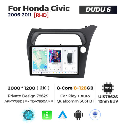 DUDU7 Honda Civic 2006-2011 Head Unit Car Stereo | Apple CarPlay & Android Auto