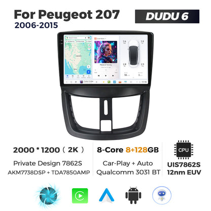 DUDU7 Peugeot 207 207 CC 2006-2014 Head Unit Car Stereo | Apple CarPlay & Android Auto