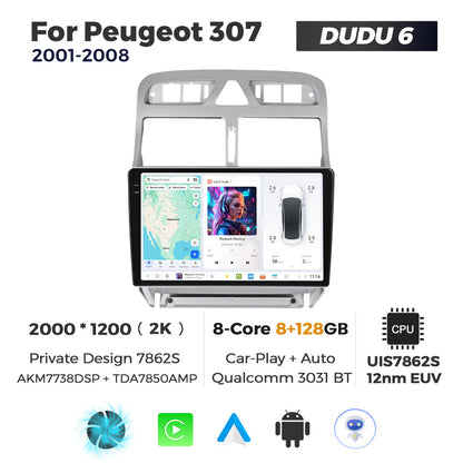 DUDU7 Peugeot 307 307 CC 2001-2008 Head Unit Car Stereo | Apple CarPlay & Android Auto