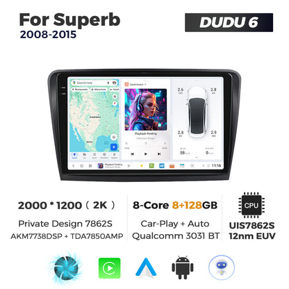 DUDU7 Skoda Superb 2008-2015 Head Unit Car Stereo | Apple CarPlay & Android Auto