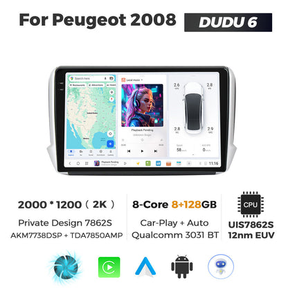 DUDU7 Peugeot 208 2008 2012-2019 Head Unit Car Stereo | Apple CarPlay & Android Auto