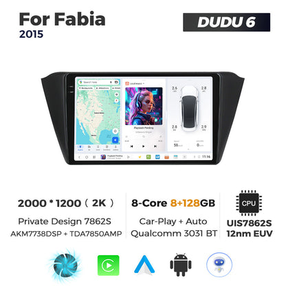 DUDU7 Skoda Fabia 2015-2020 Head Unit Car Stereo | Apple CarPlay & Android Auto