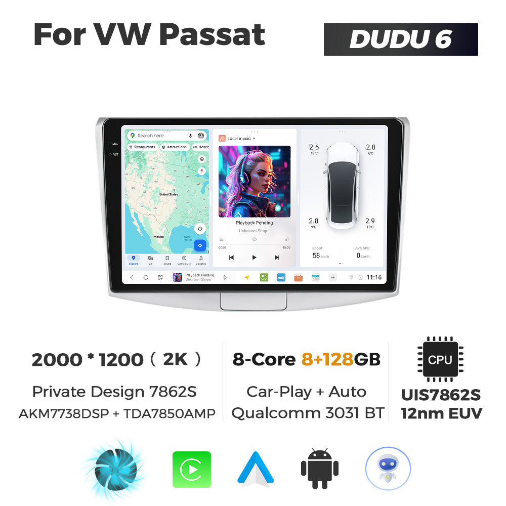 DUDU7 Volkswagen Passat B6 B7 CC 2005-2016 Head Unit Car Stereo | Apple CarPlay & Android Auto