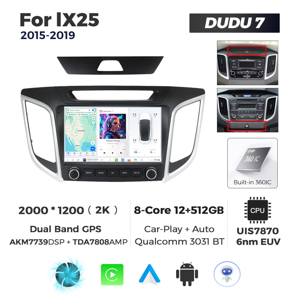 DUDU7 Hyundai ix25 2015-2019 Head Unit Car Stereo | Apple CarPlay & Android Auto