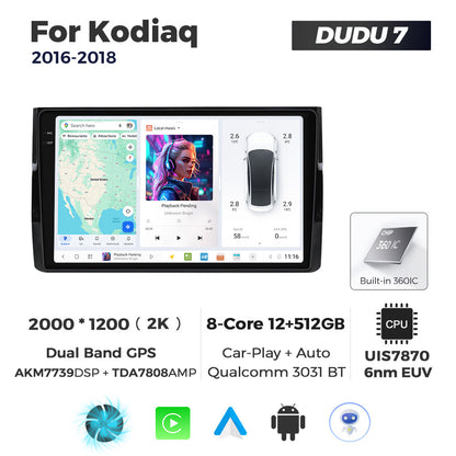 DUDU7 Skoda Kodiaq Karoq 2016-2021 Head Unit Car Stereo | Apple CarPlay & Android Auto
