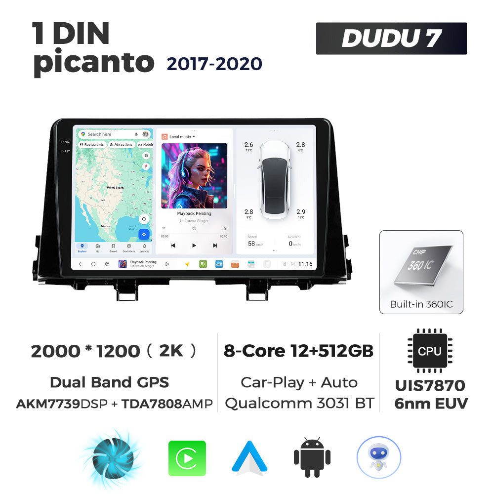 DUDU7 Kia Picanto 2017-2020 Head Unit Car Stereo | Apple CarPlay & Android Auto