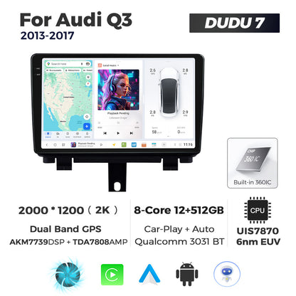 DUDU7 Audi Q3 2011-2018  Head Unit Car Stereo | Apple CarPlay & Android Auto Design 2