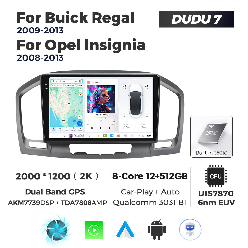 DUDU7 Vauxhall Insignia 2008-2013 Head Unit Car Stereo | Apple CarPlay & Android Auto
