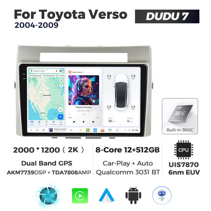 DUDU7 Toyota Verso 2004-2009 Head Unit Car Stereo | Apple CarPlay & Android Auto