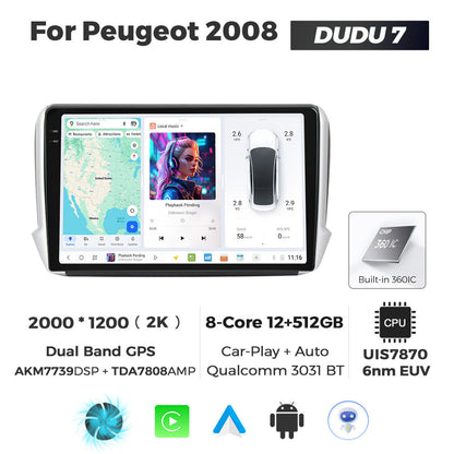 DUDU7 Peugeot 208 2008 2012-2019 Head Unit Car Stereo | Apple CarPlay & Android Auto