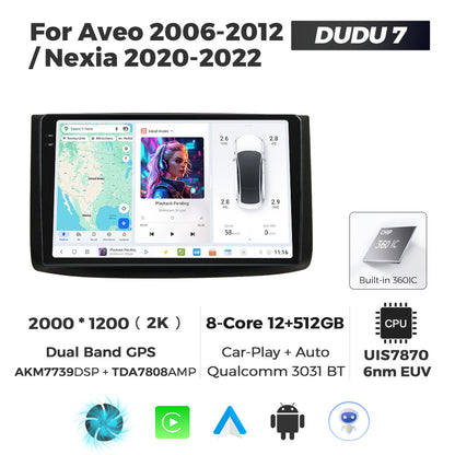 DUDU7 Chevrolet Aveo 2006-2012 Head Unit Car Stereo | Apple CarPlay & Android Auto