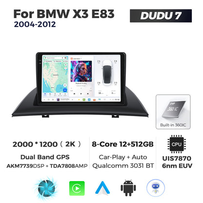 DUDU7 BMW X3 E83 2004-2012 Head Unit Car Stereo | Apple CarPlay & Android Auto