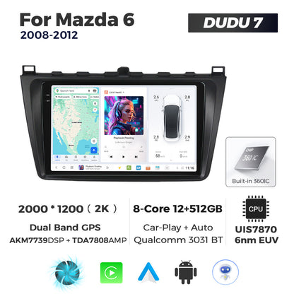 DUDU7 Mazda 6 2008-2012 Head Unit Car Stereo | Apple CarPlay & Android Auto