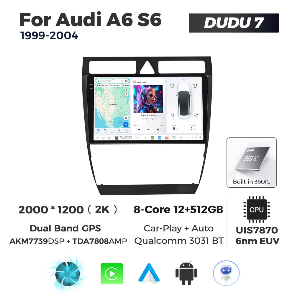 DUDU7 Audi A6 1999-2004  Head Unit Car Stereo | Apple CarPlay & Android Auto