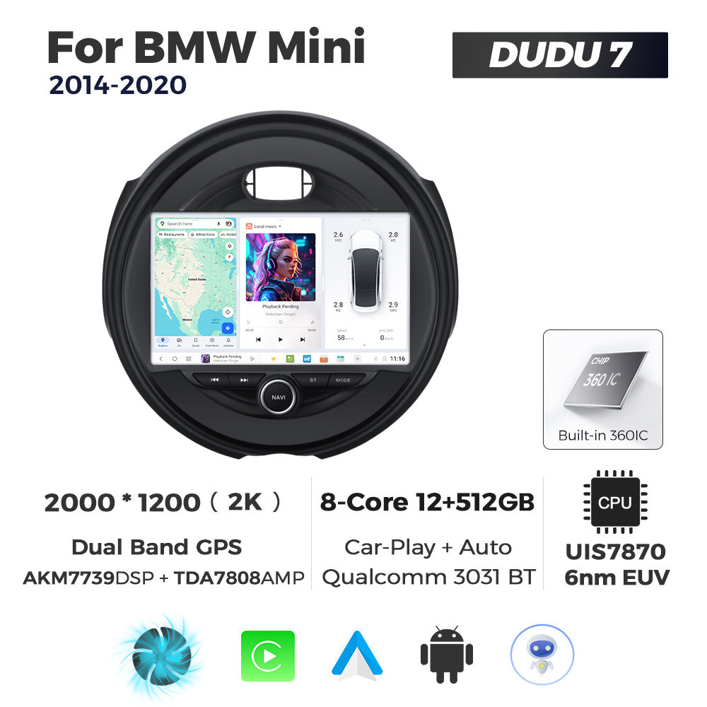 DUDU7 Mini 2014-2020 Head Unit Car Stereo | Apple CarPlay & Android Auto