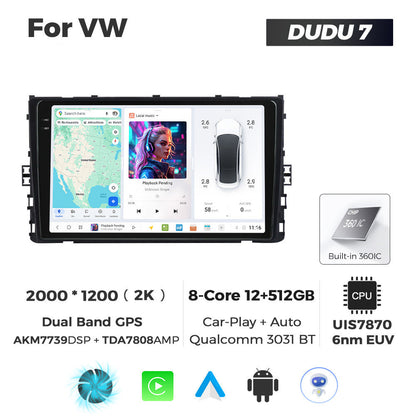 DUDU7 Volkswagen T6.1 Transporter Polo MK6 Arteon Golf MK7 Polo MK6/7 T-Cross T-Roc Taigo Head Unit Car Stereo | Apple CarPlay & Android Auto