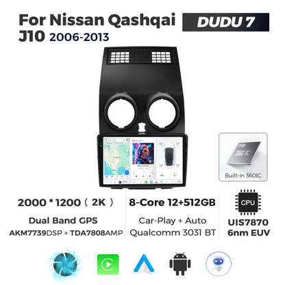 DUDU7 Nissan Qashqai 2006-2013 Head Unit Car Stereo | Apple CarPlay & Android Auto