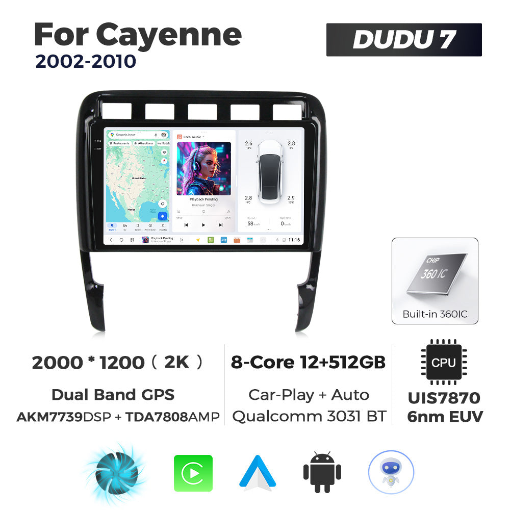 DUDU7 Porsche Cayenne 2002-2010 Head Unit Car Stereo | Apple CarPlay & Android Auto