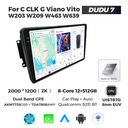 DUDU7 Mercedes C CLK G Vito 1996-2004 Head Unit Car Stereo | Apple CarPlay & Android Auto
