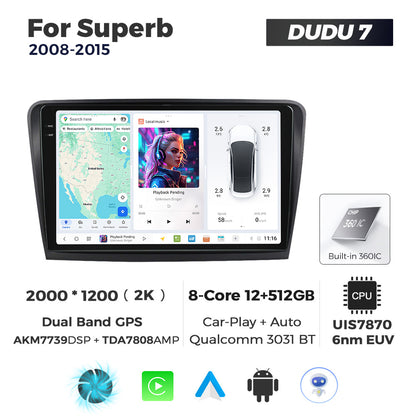 DUDU7 Skoda Superb 2008-2015 Head Unit Car Stereo | Apple CarPlay & Android Auto