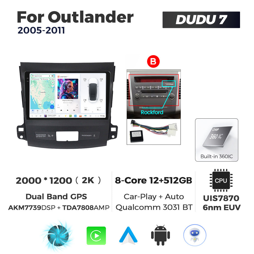 DUDU7 Citroen C-Crosser Peugeot 4007 Mitsubishi Outlander 2005-2012 Head Unit Car Stereo | Apple CarPlay & Android Auto