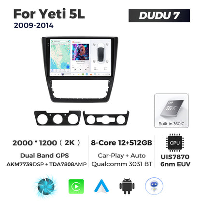 DUDU7 Skoda Yeti 2009-2014 Head Unit Car Stereo | Apple CarPlay & Android Auto