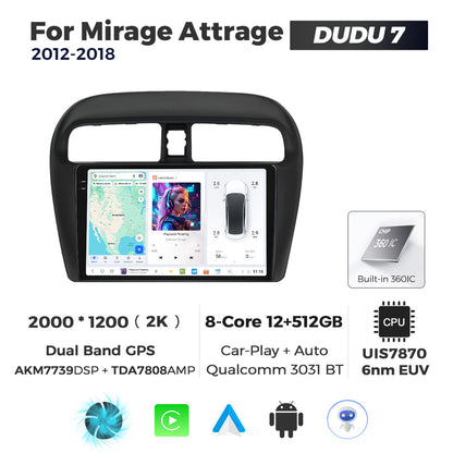 DUDU7 Mitsubishi Mirage 2012-2018 Head Unit Car Stereo | Apple CarPlay & Android Auto