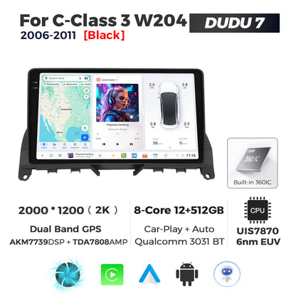 DUDU7 Mercedes C-Class 2006-2011 Head Unit Car Stereo | Apple CarPlay & Android Auto