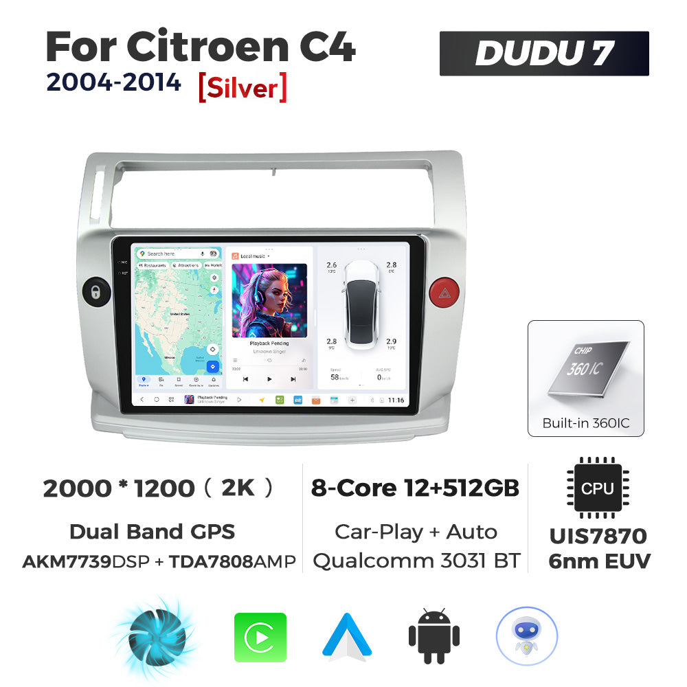 DUDU7 Citroen C4 2004-2014 Head Unit Car Stereo | Apple CarPlay & Android Auto
