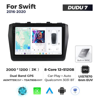 DUDU7 Suzuki Swift 2016-2020 Head Unit Car Stereo | Apple CarPlay & Android Auto