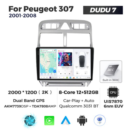 DUDU7 Peugeot 307 307CC 2007-2015 Head Unit Car Stereo | Apple CarPlay & Android Auto