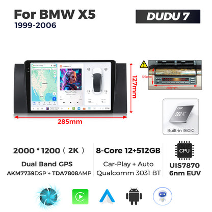 DUDU7 BMW X5 E53 / 5 Series 1999-2006 Head Unit Car Stereo | Apple CarPlay & Android Auto