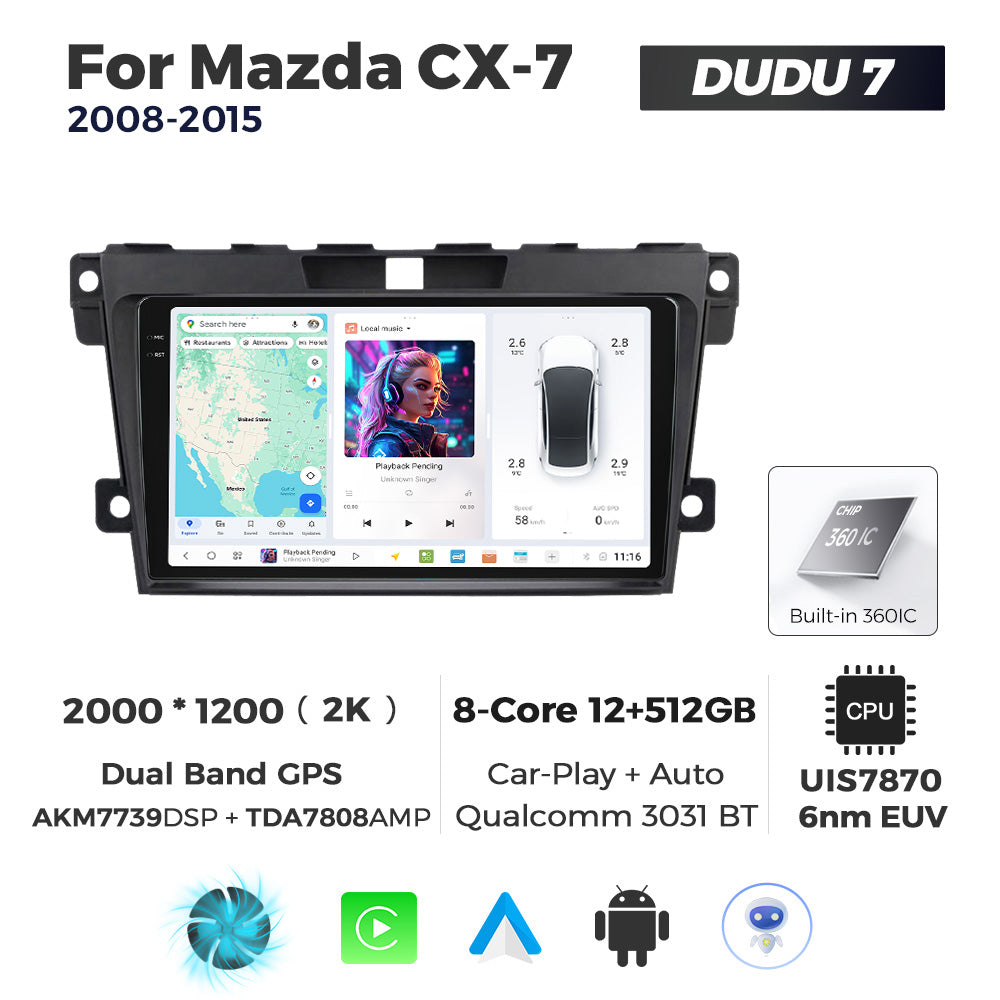 DUDU7 Mazda CX-7 2008-2015 Head Unit Car Stereo | Apple CarPlay & Android Auto