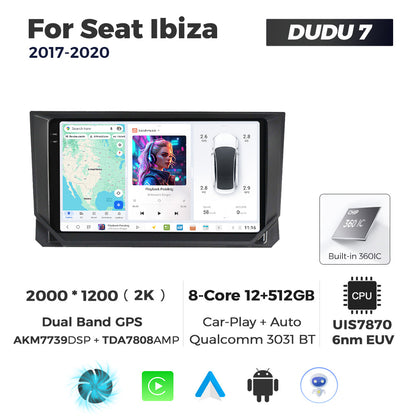 DUDU7 Seat Ibiza 2017-2020 Head Unit Car Stereo | Apple CarPlay & Android Auto