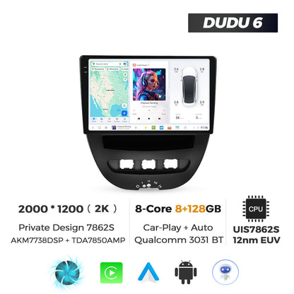 DUDU7 Citroen C1 Peugeot 107 Toyota Aygo 2005-2014 Head Unit Car Stereo | Apple CarPlay & Android Auto