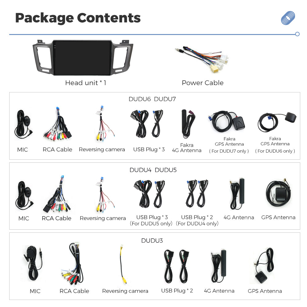 DUDU7 Toyota RAV4 2012-2018 Head Unit Car Stereo | Apple CarPlay & Android Auto