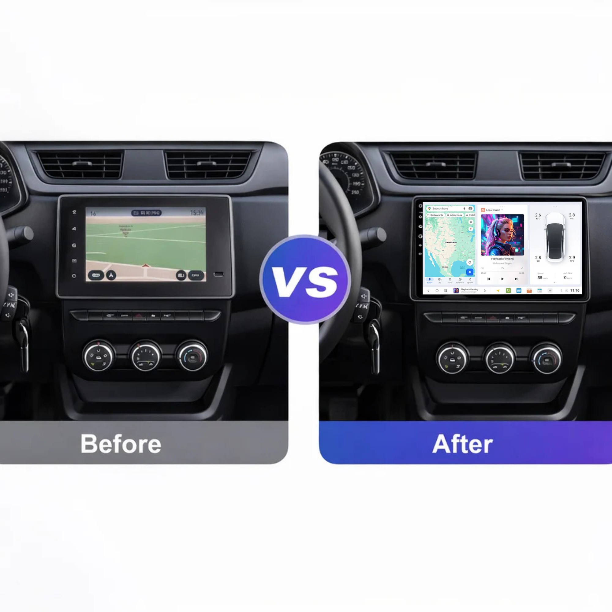 DUDU7 Renault Express 2021-Present Head Unit Car Stereo | Apple CarPlay & Android Auto