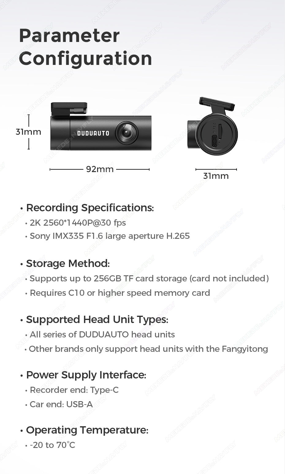 2K ADAS DVR | Sony IMX335 | 1440P Dash Camera | Anti-Collision & Lane Assist | 360° Rotatable