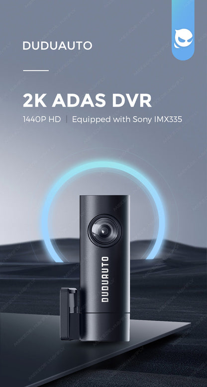 2K ADAS DVR | Sony IMX335 | 1440P Dash Camera | Anti-Collision & Lane Assist | 360° Rotatable