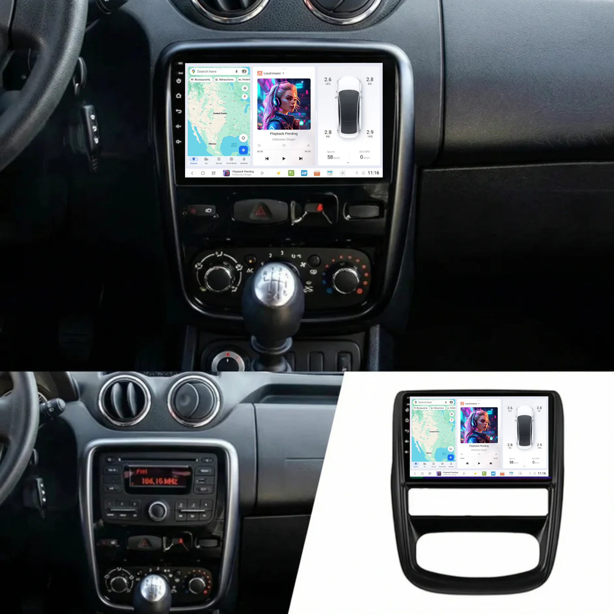 DUDU7 Dacia Duster 2010-2015 Head Unit Car Stereo | Apple CarPlay & Android Auto