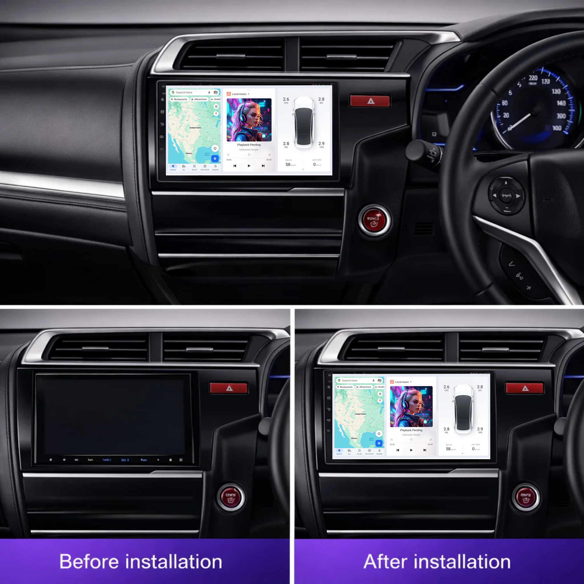 DUDU7 Honda Jazz 2014-2020 Head Unit Car Stereo | Apple CarPlay & Android Auto