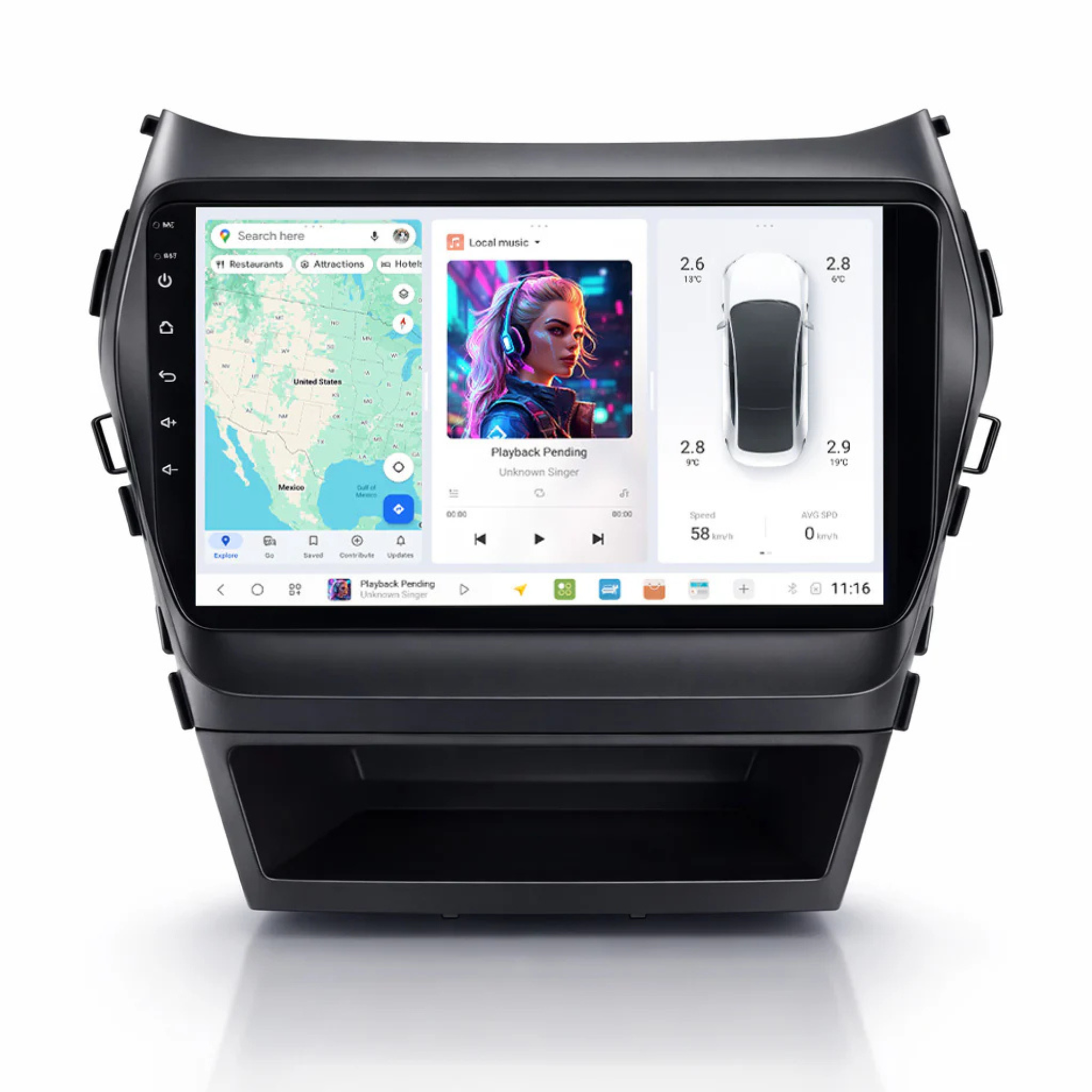 DUDU7 Hyundai Santa Fe 3 2013-2016 Head Unit Car Stereo | Apple CarPlay & Android Auto