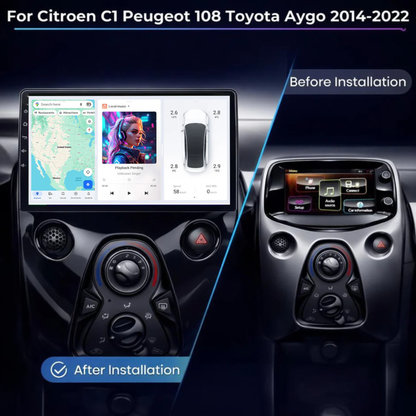 DUDU7 Peugeot 108 & Citroen C1 & Toyota Aygo 2014-2022 Head Unit Car Stereo | Apple CarPlay & Android Auto